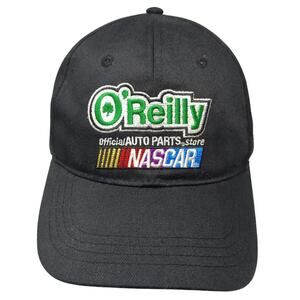 O'Reilly Auto Parts Nascar Strapback Baseball Cap Black One Size Embroidered